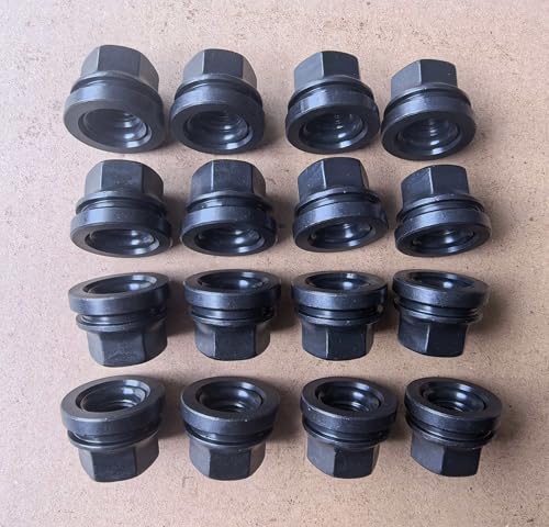 16pcs M14*2 Factory Style Open-end Flange Flat Lug Nuts 611-196 Replacement for 1999-2002 Ford F-250 F-350 F-450 F-550 F53 Super Duty (16) 16
