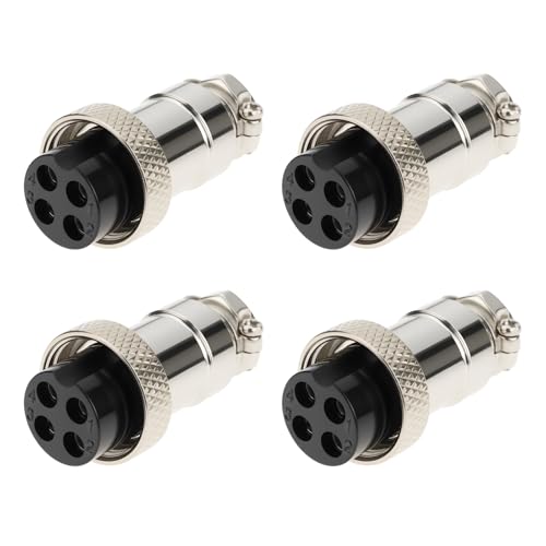 Pack of 4 Female CB Radio Microphone Plugs (4 Pin) for Amateur Radio Systems Compatible with Cobra Midland Female