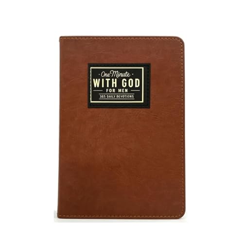 One minute WITH GOD for men, 365 days of daily prayer brown book,2026 Mens Daily Devotional & Prayer Journal, Bible prayer tracking diary