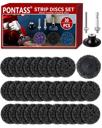 PONTASS 30-piece 2-inch quick-change black diamond strip wheels sanding discs, gray grinding discs