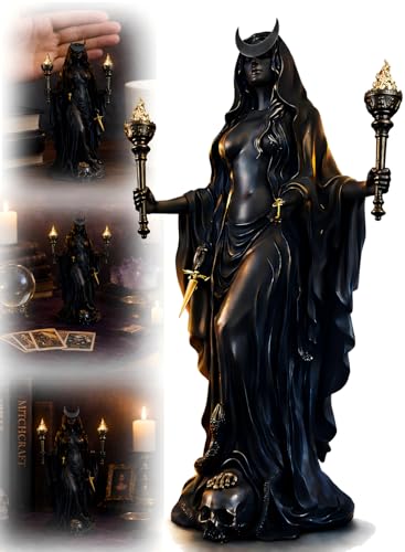 Hecate Statue, Underworld Hekate, Greek Goddess with Torches, Resin Statue B