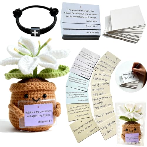 Christian Gifts for Women，Crochet Prayer Lily Flower Decor