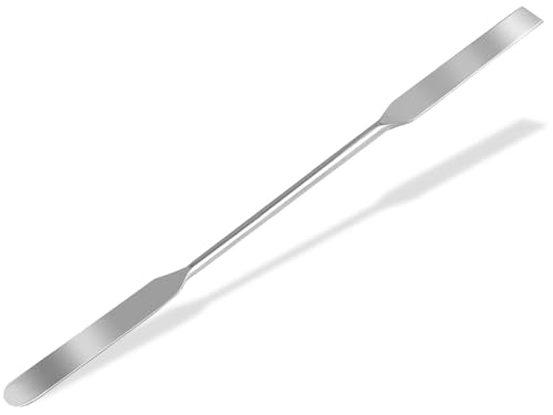 InstrumenteNrw Metal Laboratory Spatula Stainless Steel Chrome-Plated 21 cm | Double spatula for cosmetics, hobby and laboratory work