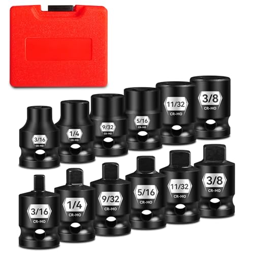 Zhax 12-piece 3/8-inch drive pipe plug socket set with impact SAE square sockets in Cr-Mo steel