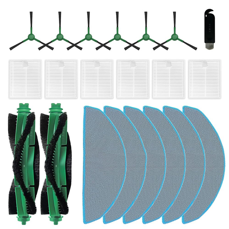 21 Pcs Replacement Parts Accessories Compatible with iRobot Roomba 104 Combo, Roomba 105 Combo,Y0140, Y0110 Robot Vacuum, 2 Roller Brush, 6 Hepa Filters, 6 Side Brushes,6 Mop Pads,1 Cleaning Brush Roomba 104/105 Combo Accessories