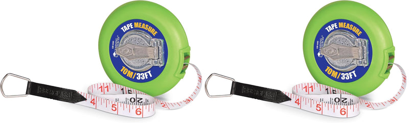 Learning Resources Wind-Up Tape 10 Meters/33 Feet, Early Math Skills, Easy Wind-Up Tape Measure, Construction Play, Ages 5+ (Pack of 2) 10 m (Pack of 2)
