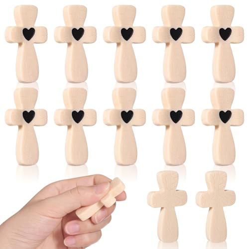 Bucherry 10 Pcs 2 Inch Fidget Cross Heart Pocket Handheld, Classic Color
