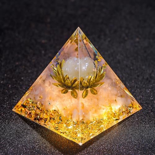 Orgone Pyramid Healing Crystals Set – Positive Energy Generator for Meditation, Focus & Emotional Balance. Home Office Spiritual Decor Gift (Rose Quartz) Rose Quartz