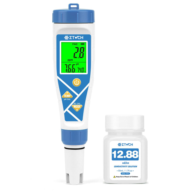 pH Chlorine Tester, 8 in 1 pH&Salt Meter for Saltwater Pool, Hydrogen Water Tester, Digital pH H2 Salinity ORP Chlorine EC TDS Temp Meter for Hydrogen Water Bottle, Hydroponic, Aquarium