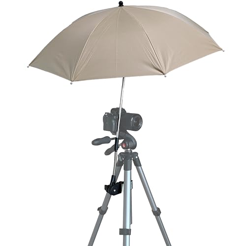 Tripod Umbrella with 360° Clamp, All-Weather Studio & Outdoor Photography, Filming, Observation (White) White