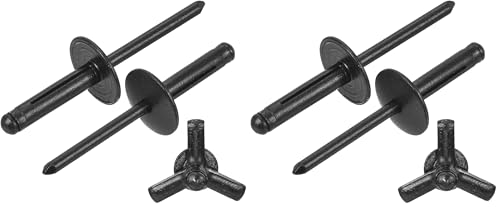 uxcell black aluminum 3/16 x 3/4 inch large head tri grip blind rivets, pack of 2