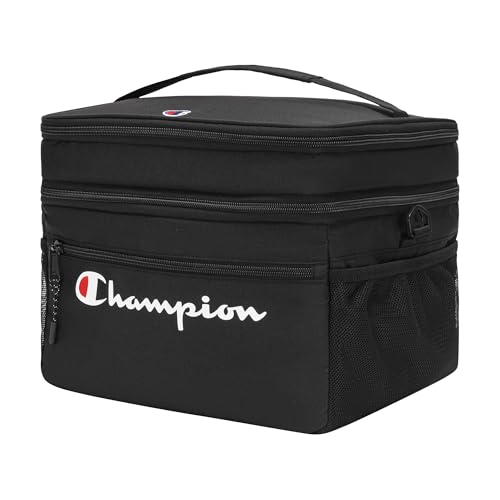 Champion System Soft Insulated Carryall with Dual Compartments, Bottle Opener, Adjustable Strap One Size Black