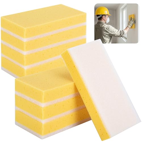 RUBII 8-piece drywall sanding sponge set, 9-inch washable dual-sided wet sanding blocks