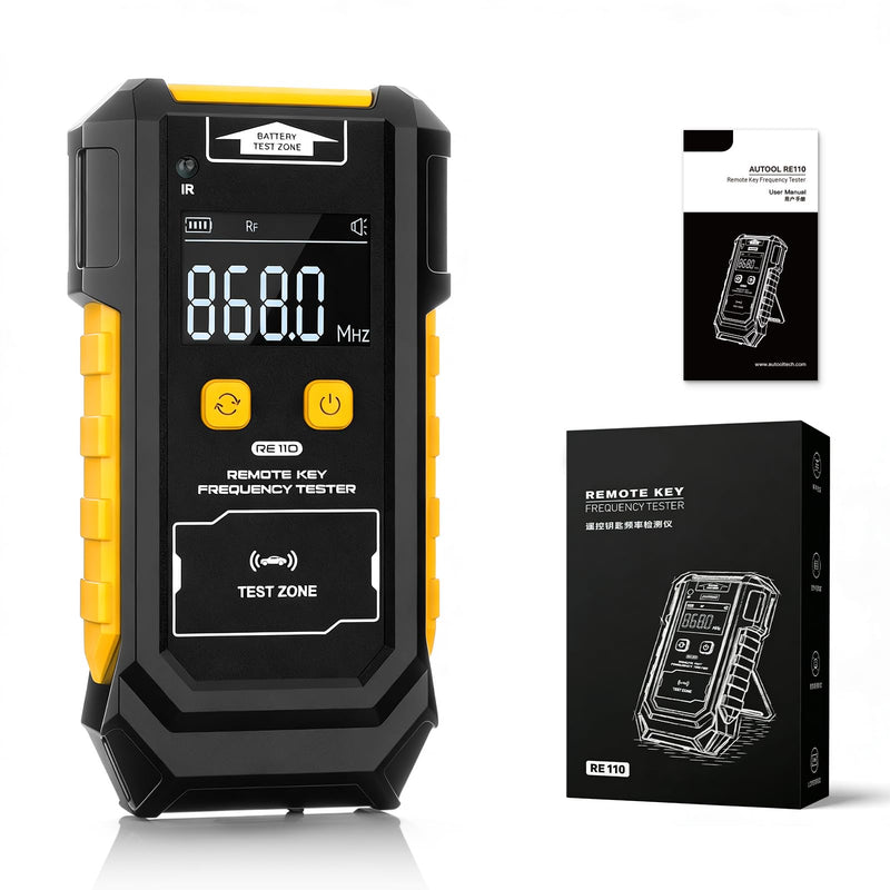 Remote Key Frequency Tester for RF or Infrared Signal Testing;3-in-1 Key Frequency Detection & Button Battery Voltage Check; 315/433/868/902MHz RF & Infrared Signal Detection.