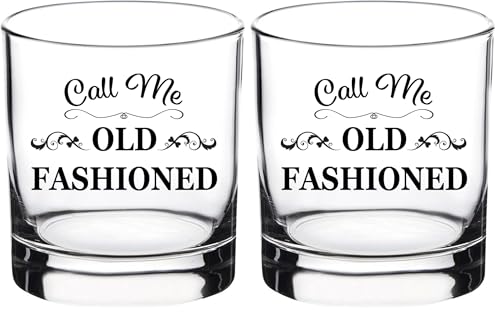 Rogue River Tactical Funny Call Me Old Fashioned Whiskey Glass Drinking Cup Gift For Him Men Dad Grandpa (Pack of 2) 12 Ounces (Pack of 2)