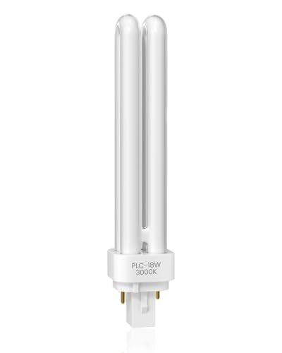 DoRight 18W CFL G24d-2 2-Pin Compact Fluorescent Lamp - PLC 827 Fluorescent Lamp, Warm White 3000K 2U Double Spiral Tube Energy Saving Lamp Non-Dimmable for Kitchen, Office, Bedroom (Pack of 1) Warm white 3000 K
