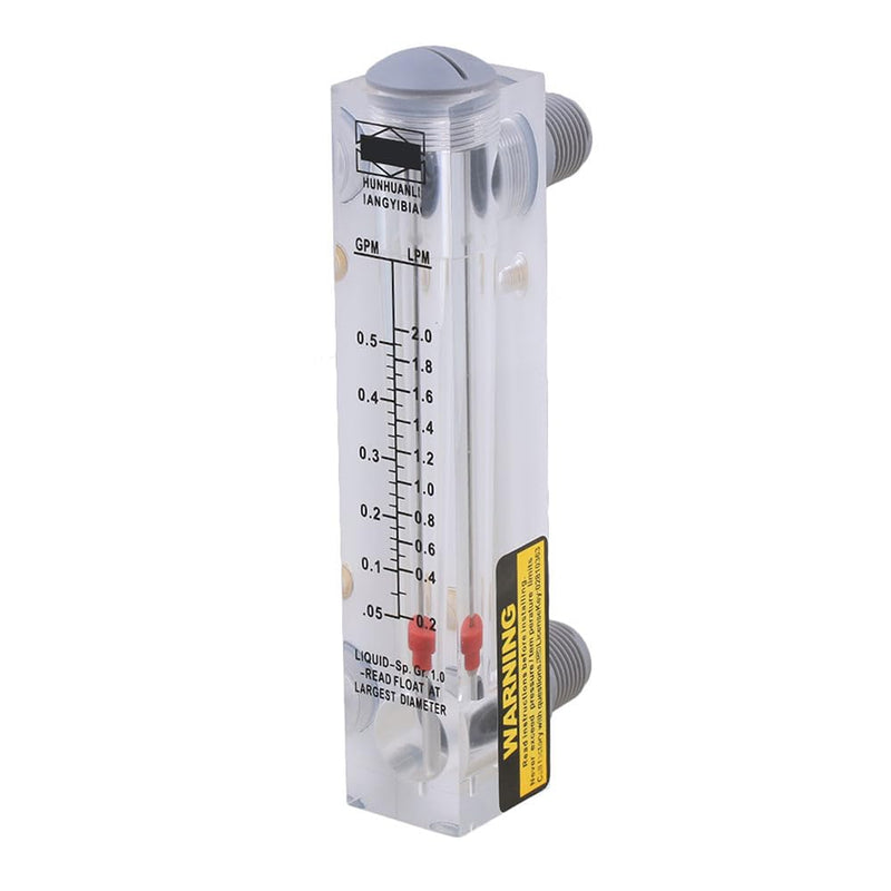 [Australia - AusPower] - CNBTR Panel-Mount Water Flowmeter, Flow Range: 0.05 to 0.5GPM / 0.2 to 2LPM, Liquids Flowmeter with Acrylic Plastic Rectangular Body, Overall Height 170mm 0.05~0.5GPM 