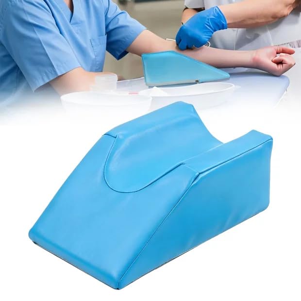 Armrest for Injection Use Arm Positioning Cushion with 2 Covers - Infusion Cushion Non-Slip for Blood Removal & Home Care, Non-Slip Positioning Pad with Memory Foam for Arm, Blue