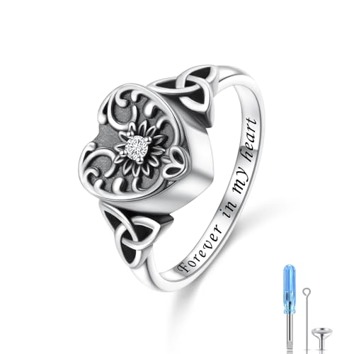 Urn Ring for Ashes for Women 925 Sterling Silver Celtic Knot Ring