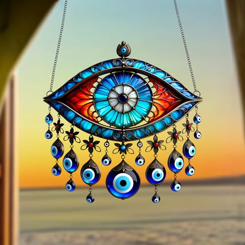 Acrylic Evil Eye Hanging Decor - Stained-Glass Style Amulet Pendant for Home/Patio | Ideal Gift for Protection Lovers/YX-25
