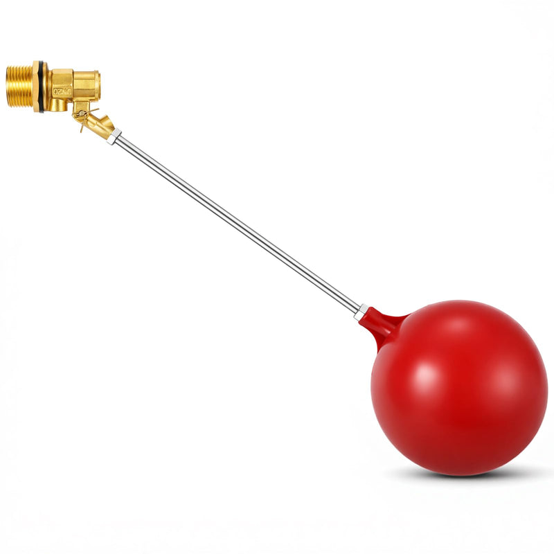 3/4 Inch Stainless Steel Float Valve for Water Tank and Trough, Heavy Duty Design with Adjustable Angle Rod, Float Ball for Stock Tank Pool Water Level Control