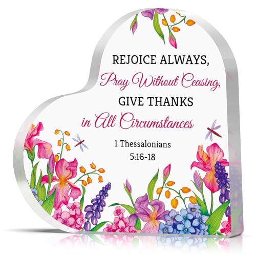 Religious Gifts for Women Christian Heart Shaped Acrylic Plaque Inspirational Bible Verse Gifts for Women Spiritual Gift for Friend Christmas Birthday Graduation Present for Girl Desk Decorative Sign Christian Inspirational Desk Sign
