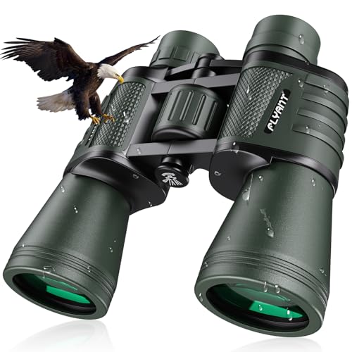 20x50 High Powered Binoculars for Adults, Waterproof Binoculars with Low Light Vision for Bird Watching Hunting Camping Travel Cruise Hiking Sports Stargazing, Gifts for Men Dad Green