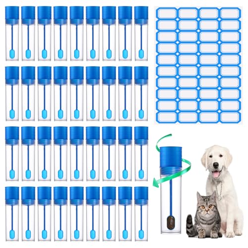 Chair Sample Tubes 15 ml with Spoon, Faecal Sample Tubes for Dogs, Cats and Chair Sample Tubes for Humans, Tight Examination Tube for Stool Sample | Stuhlprobenröhrchen Hund Kotprobenröhrchen Katze für Menschen Dichtes Untersuchungsröhrchen zur Stuhlpr...