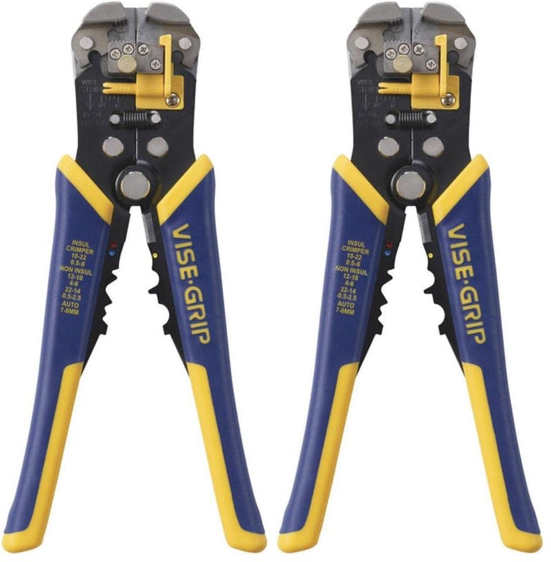 IRWIN VISE-GRIP Wire Stripper,2 inch Jaw,Cuts 10-24 AWG,ProTouch Grip for Maximum Comfort (2078300),(Pack of 2) 8" (200mm) (Pack of 2) Wire Stripper Only
