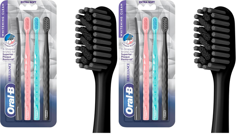 Oral-B 3D White Brilliance toothbrushes,Toothbrush Extra Soft,Tough on Plaque,Gentle on Gums,whitening Tooth Brush,(Pack of 8) 1 Count (Pack of 8)