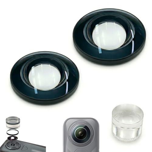 Koulele Replacement Camera Lens for Insta360 X5, Panoramic Camera, Black Glass Repair Part Accessories, 360 Degree Wide-Angle Lens with Anti-Reflective Multi-Layer Coating (no Ring 2) no ring 2
