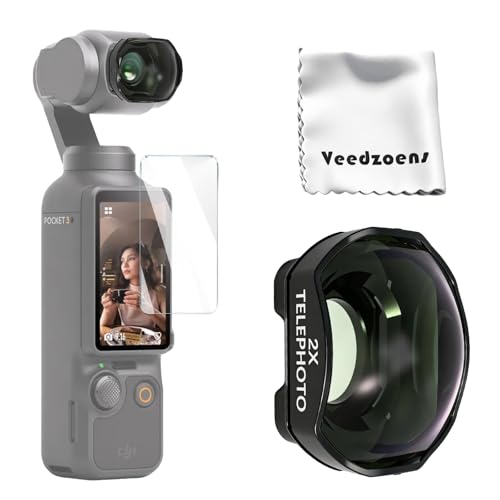 Magnetic 2X Telephoto Lens for DJI Osmo Pocket 3 Pocket 4, Multi-Layer Coated Optical Glass, with Portable Box and Screen Protector