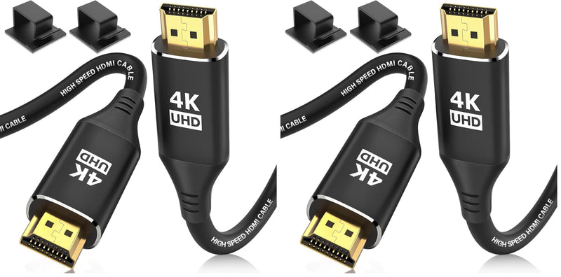 4K HDMI Cable 25Feet, in-Wall CL3 Rated HDMI Cable 2.0 Support (HDR10 8/10bit 18Gbps HDCP2.2 ARC) High Speed HD Shielded Cord Compatible with Roku TV/Laptop/PC/HDTV (Pack of 2) 25Feet (Pack of 2) Black