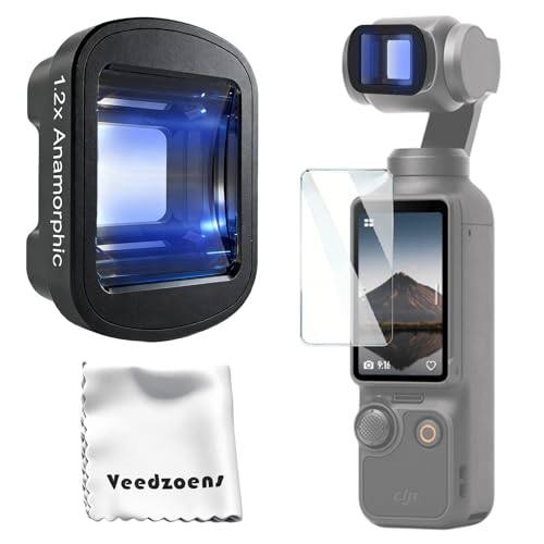 1.2X Anamorphic Lens for DJI Osmo Pocket 3 Pocket 4, Magnetic Attachment, Multi-Layer Coated Optical Glass, Includes Portable Box and Screen Protector