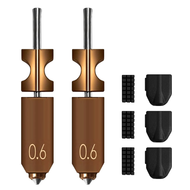 for AD5X Upgraded 0.6mm Hotend Nozzles 2 Packs 3D Printer Assembled Extruder Kits- All Metal Hot End/Printhead Replacement with Detachable Nozzle, Extra 3PCS Silicone Sock+ PCS3Nozzle Brush 2 PCS-0.6MM
