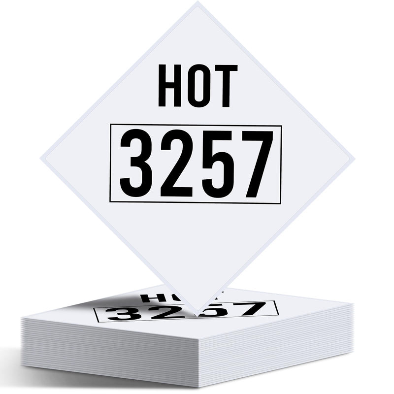 25 Pcs 3257 Hot Marking Placard, 10.75" x 10.75" Elevated Temperature Liquid Hot Placard Polycoated Tagboard for Temporary Applications