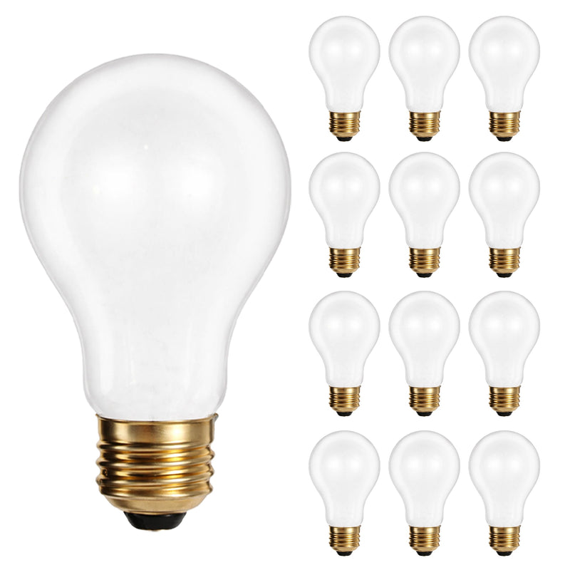 OHLECTRIC A19 Incandescent Light Bulbs 25W (12-Pack) 120V/130V Warm White 2700K Frosted Finish, 25 Watt, 180 Lumens, Dimmable, Medium E26 Base, Soft White Household Replacement Bulb, Indoor Use 12