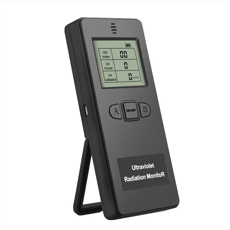 Portable Digital UV Radiation Detector, LCD UVI Meter, Radiometer Tester for Detecting Outdoor Sunlight, 2 x AAA Battery Operated, Suitable for Indoor Lamps in the Home Office
