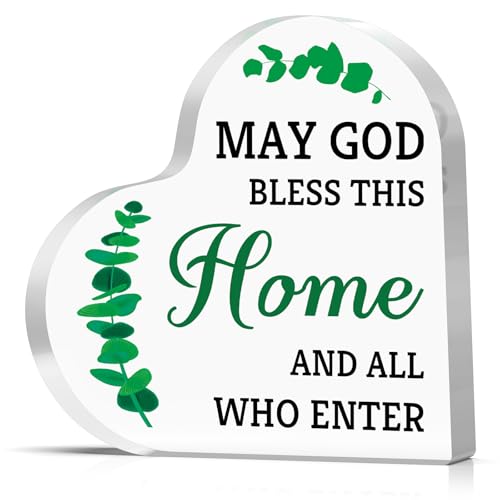 Christian Gifts for Women Men Christian Desk Decorative Sign Inspirational Gifts Religious Gift Catholic Encouragement Gift for Family Friends Birthday Christmas Mothers Day Present Home Decor Home Christian Desk Sign