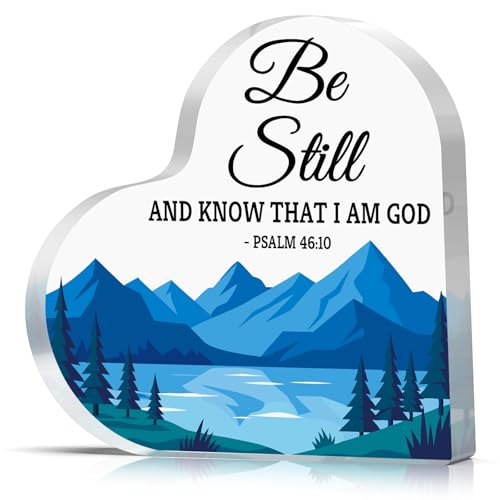 Christian Gifts for Women Men Faith Bible Verse Desk Decorative Sign Religious Gifts Encouragement Gift Catholic Birthdays Easter Christmas Thanksgiving Gift for Moms Sisters Friends Christian Decor Bible Verse Desk Sign