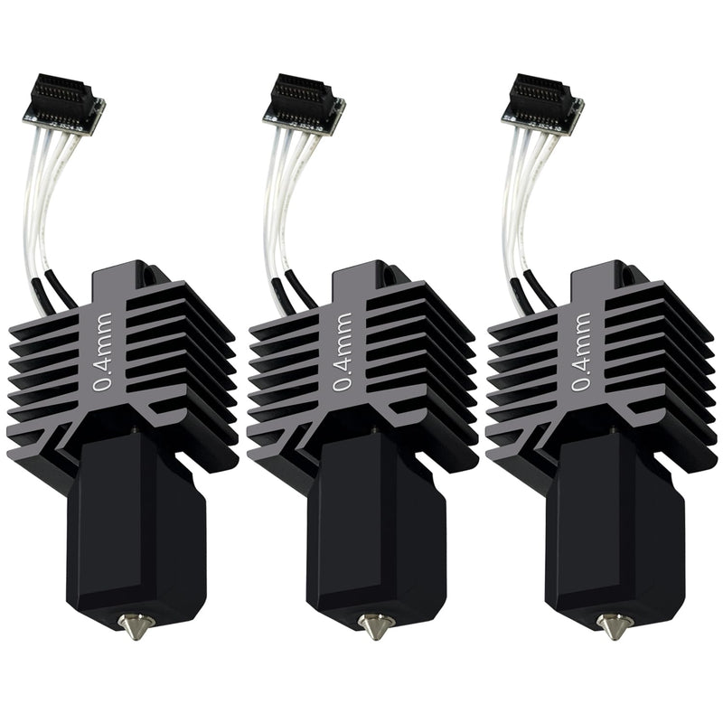 3PCS P1P/P1S Hotend Upgraded Integrated 0.4mm Ceramic Assembled Extruder Printhead Kit (No Leakage)- 3D Printer Hot End Replacement with Hardened Steel Nozzle, Thermistor, Heater Cartridge Heat Block