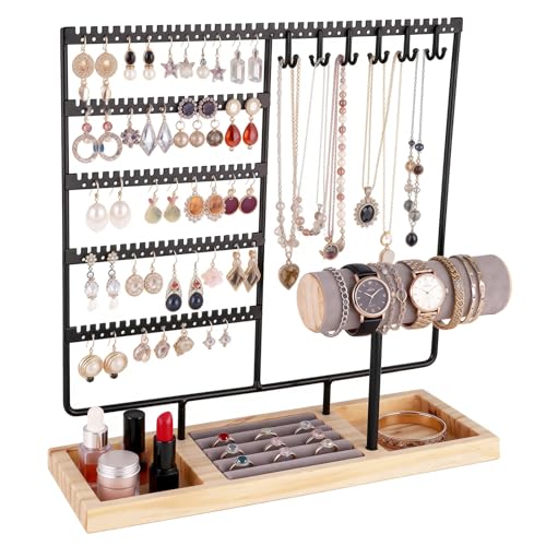 Ciormis Jewelry Organizer Stand， 5-Tier Earring Holder for Women and Girls Black-new