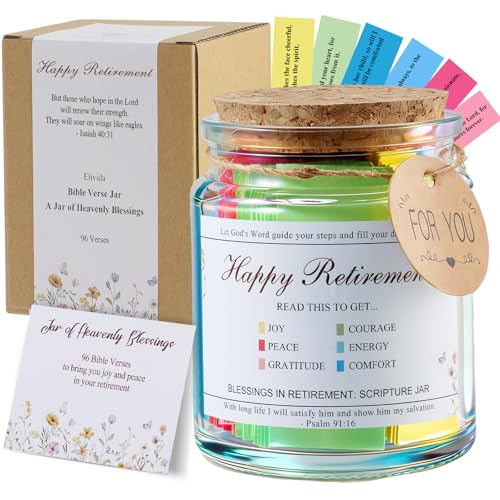 Retirement Gift Bible Verse Jar, Christian Retirement Decoration with Card