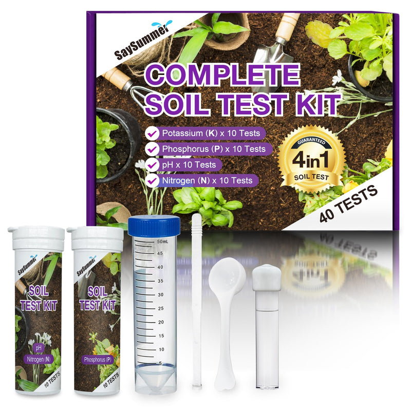 [Australia - AusPower] - 2026 New 4-in-1 Soil Test Kit - 40 Tests Professional Soil Testing Kit for pH, Nitrogen, Phosphorus & Potassium, Ideal for Gardening Flowers Vegetables Lawn Indoor & Outdoor Plants Soil Test Kit - 4 in 1 