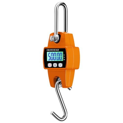 Crane Scales 500 kg 1100 lbs Electronic Hanging Scales Portable LCD Train Scales with Hook Train Scales Game Scales Digital for Hunting, Farm, Factory | 8 Labels & 2 Spoons, Rotating Cereal Dispenser for Muesli Rice Grains Candy...