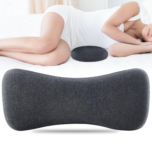 Hapiclody Lumbar Support Pillow for Sleeping Memory Foam Lumbar Pillow for Lower Back Pain Relief Back Support Pillow for Side,Back and Stomach Sleepers-Bed Wedge Bolster Pillow Bed Rest Pillow (Gray)