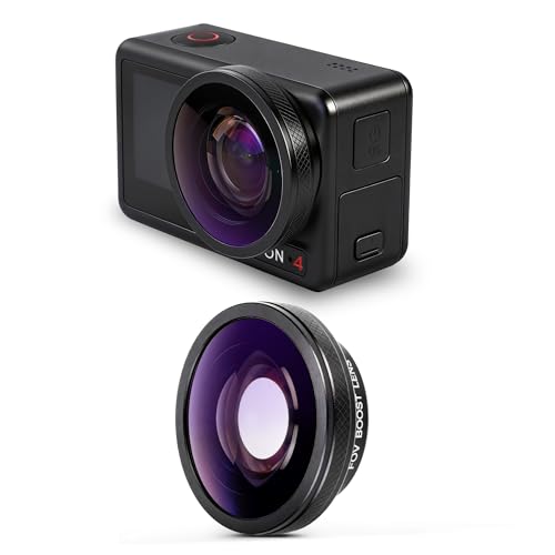 Walking Way Osmo Action FOV Boost Lens for DJI Osmo Action 5 Pro/4 Accessories, 185° Wide Angle Lens with Threaded Attachment, Multi-Coated HD Optical Glass, with Storage Case