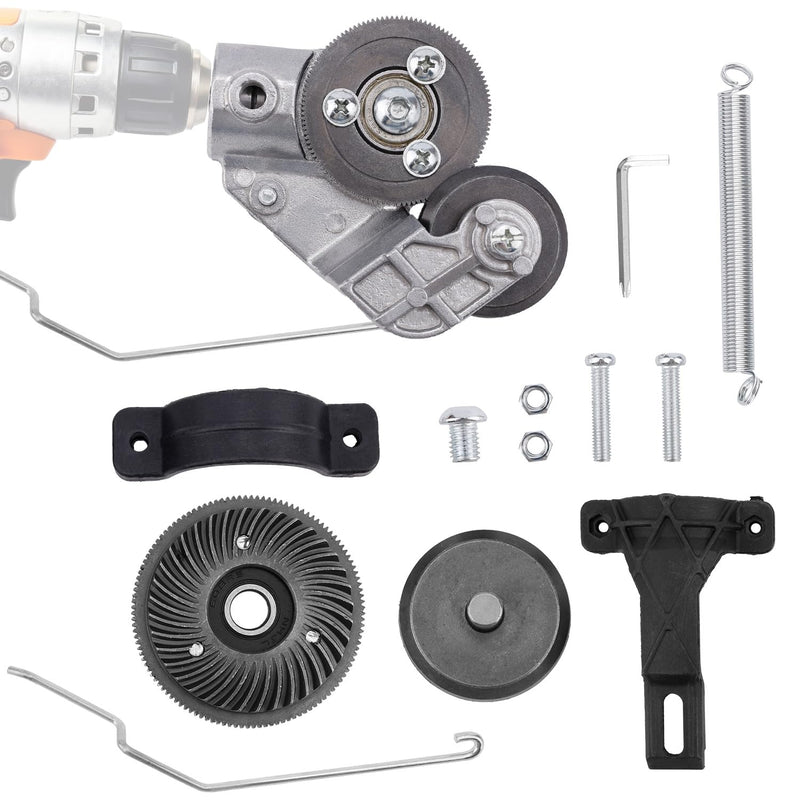 [Australia - AusPower] - Titanium Drill Nibbler Sheet Metal Cutting Tool, Drill Nibbler Sheet Metal Cutter Attachment Electric Drilling Shears Attachment for White Sheets Copper Iron Steel Aluminum Titanium alloy drill bit cutter+spare 