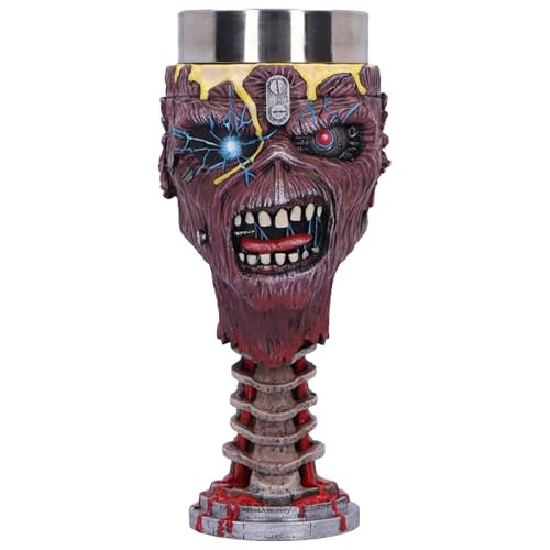 Nemesis Now Iron Maiden Can I Play With Madness Goblet - Official Licensed Eddie 3D Sculpted Resin Chalice with Stainless Steel Insert, Collectible