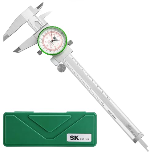 SK 6-inch dial caliper measuring tool with 150mm scale and precision dial display